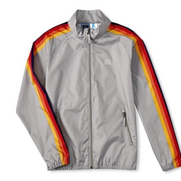 Aldi Windbreaker grey with Stripe Sleeves Size Small - Picture 7 of 7